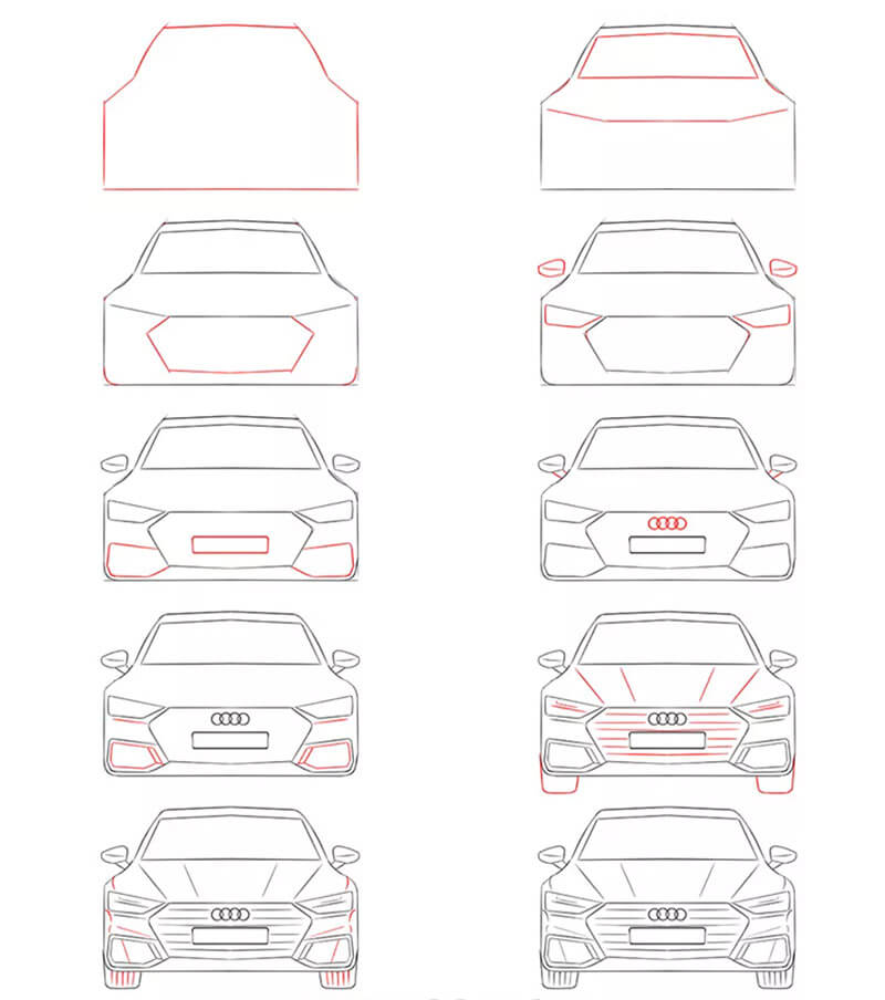 Jak Narysować Samochód marki Audi