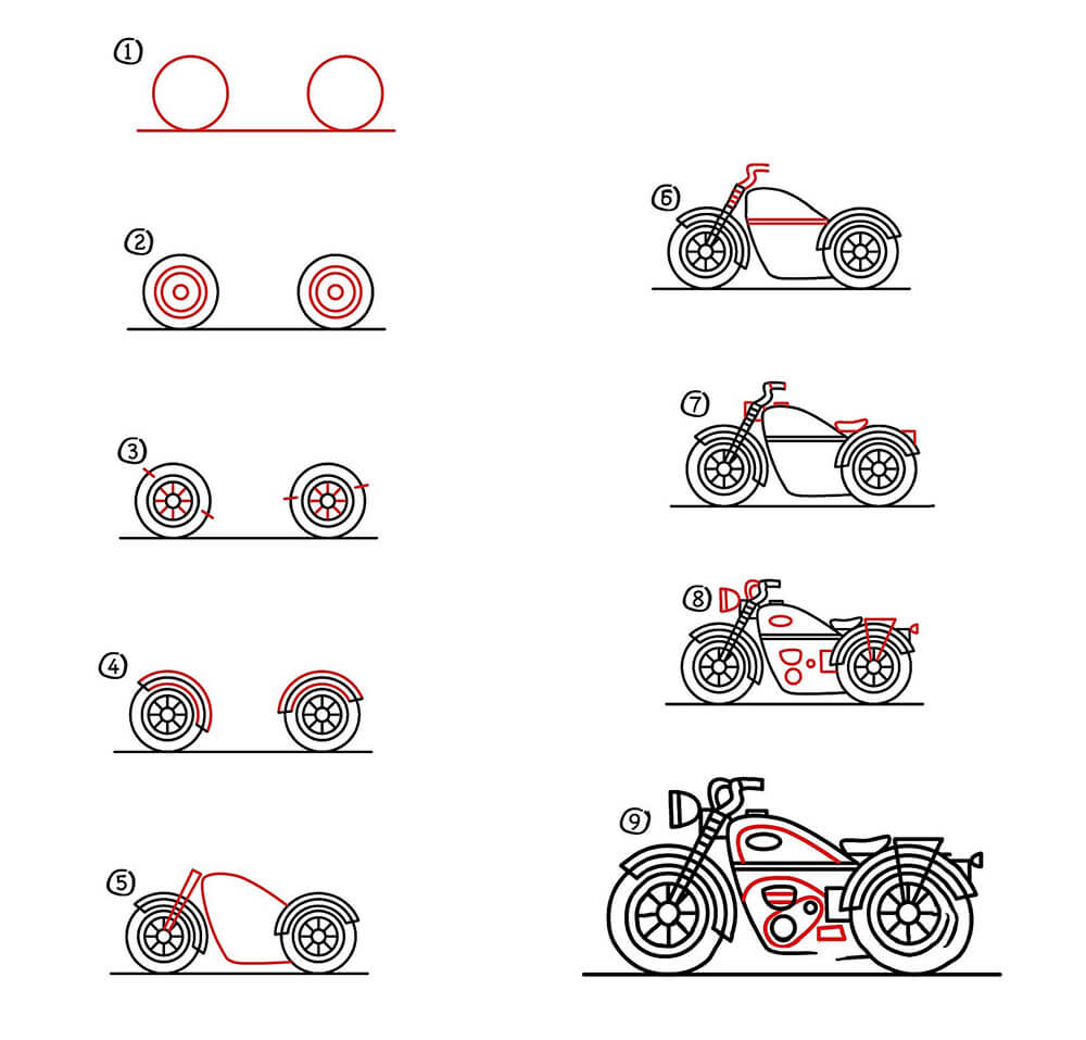 Jak Narysować Pomysł na motocykl 16