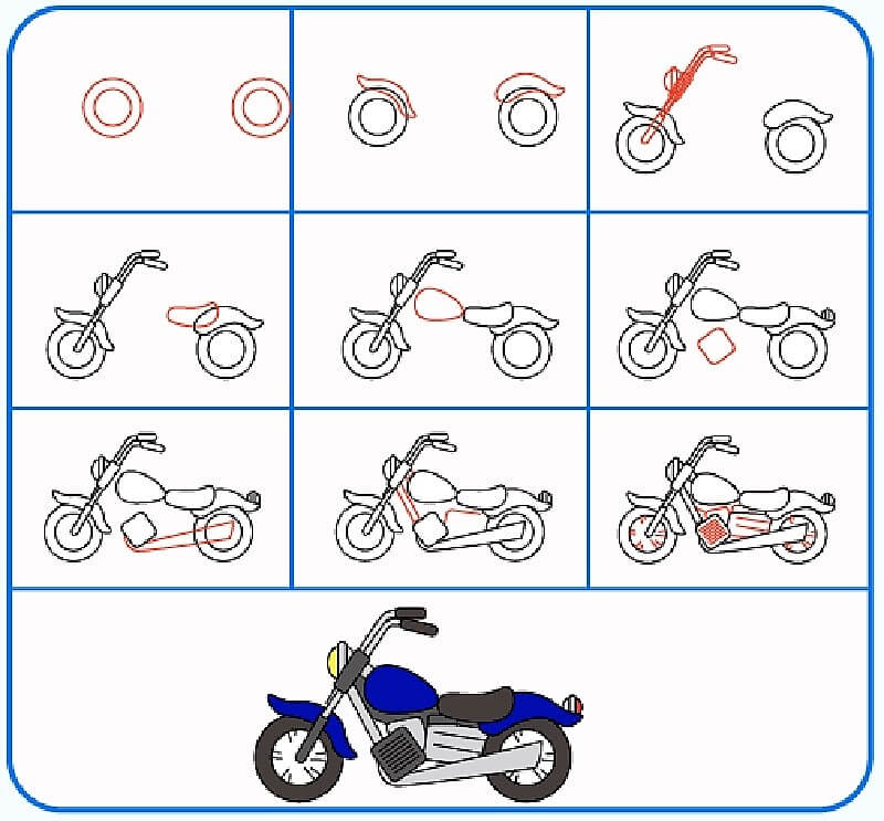 Jak Narysować Prosty motocykl