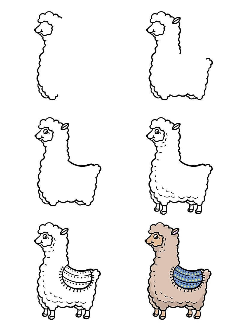 Jak Narysować A Cartoon Llama