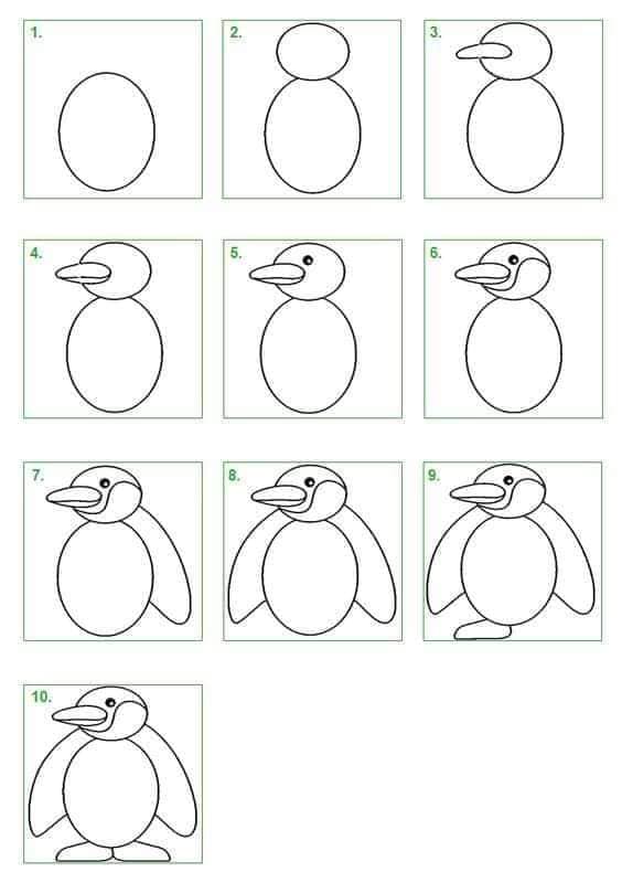 Jak Narysować A Penguin - Idea 9