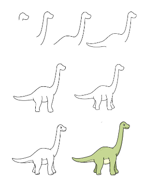 Jak Narysować A simple dinosaur