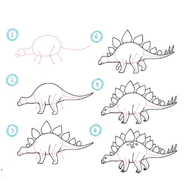 Jak Narysować Dinosaur idea 7