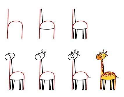 Jak Narysować Giraffe idea 4