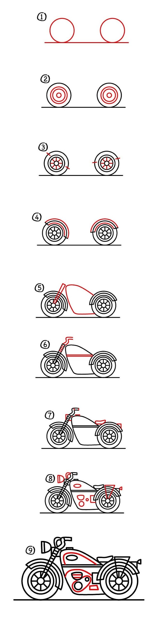 Jak Narysować Motorcycle idea 15