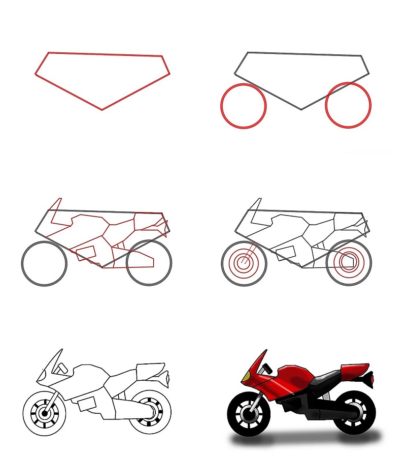 Jak Narysować Motorcycle idea 16