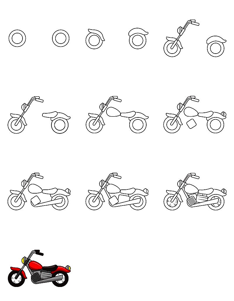 Jak Narysować Motorcycle idea 8