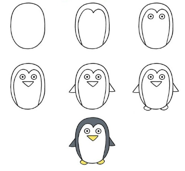 Jak Narysować Penguin idea 4