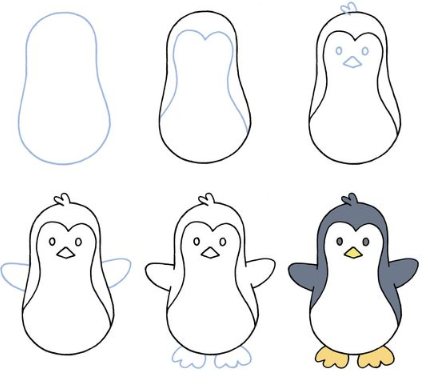 Jak Narysować Penguin idea 5