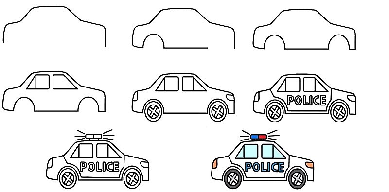 Jak Narysować Police car ideas 5