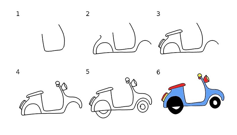 Jak Narysować Simple scooter idea