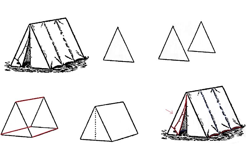 Jak Narysować A long, triangular tent