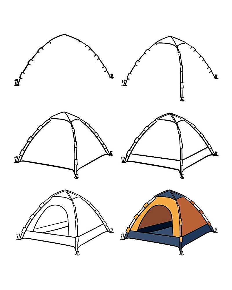 Jak Narysować A tent with a shooting frame