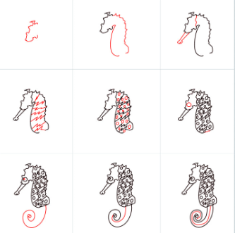 Jak Narysować Seahorse idea 12