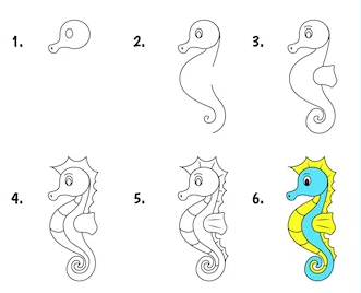 Jak Narysować Seahorse idea 14