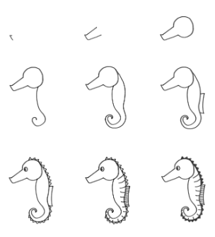 Jak Narysować Seahorse idea 6