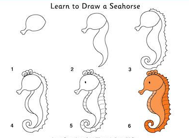 Jak Narysować Seahorse idea 7