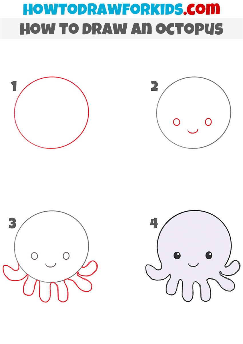 Jak Narysować A cute octopus