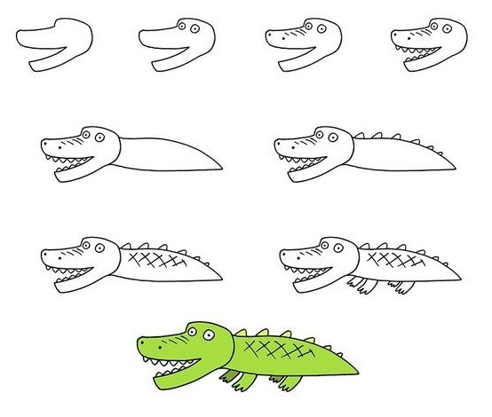 Jak Narysować Crocodile idea 5