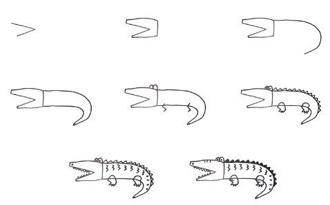 Jak Narysować Crocodile idea 6