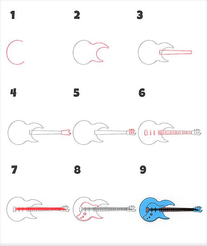 Jak Narysować Guitar ideas 12