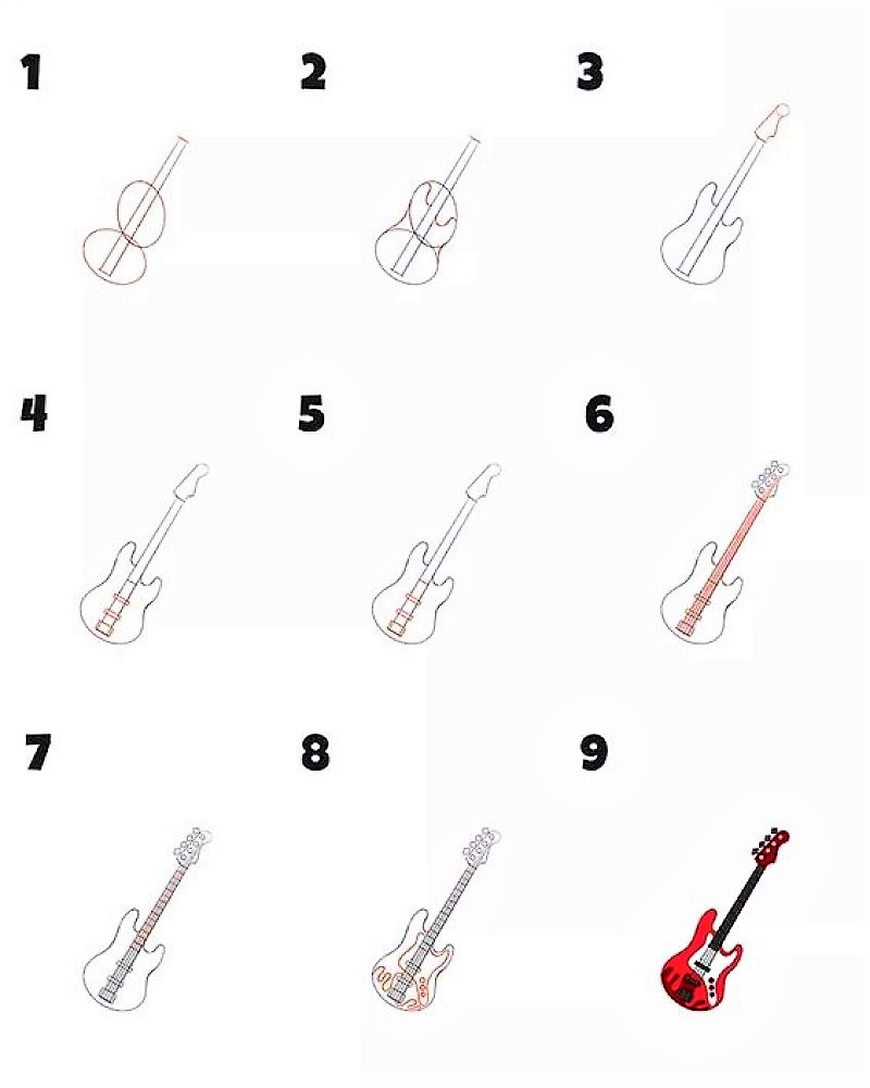 Jak Narysować Guitar ideas 13