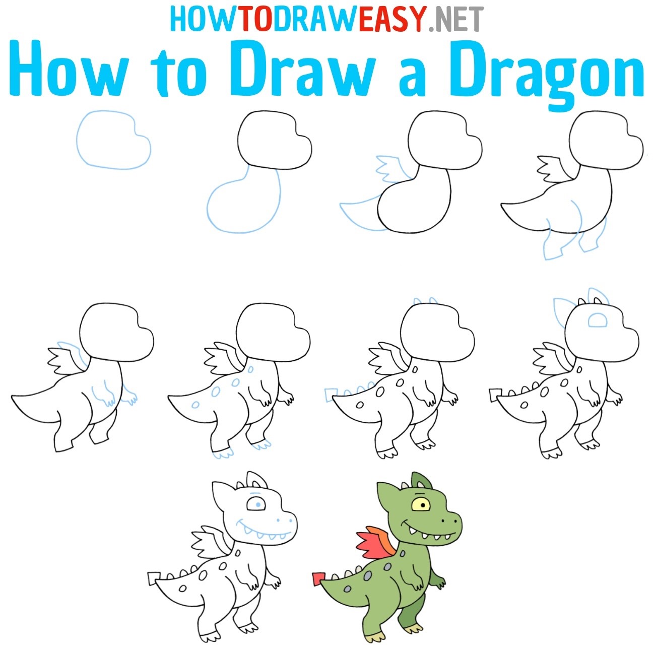 Jak Narysować A cute dragon