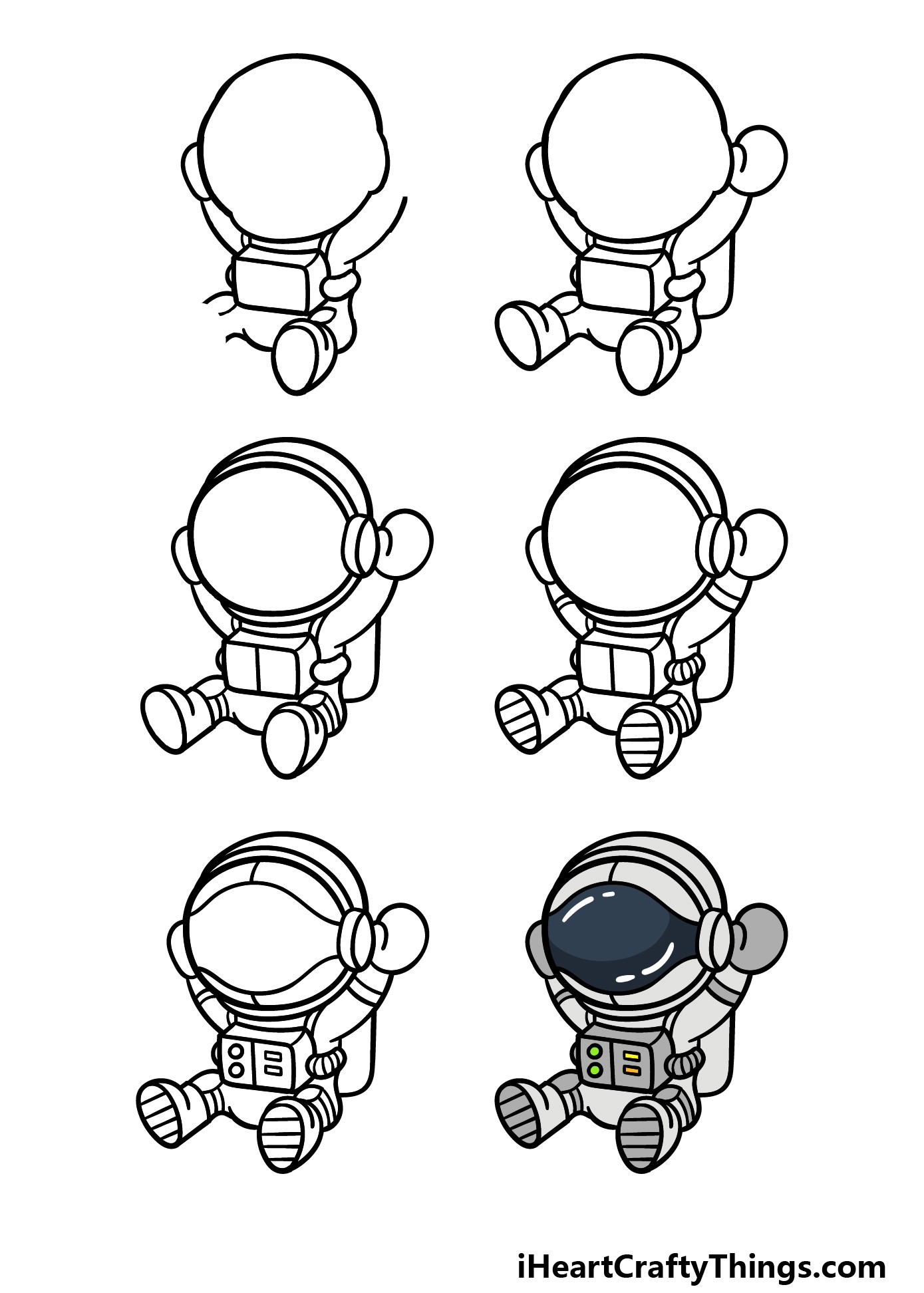 Jak Narysować Astronaut idea 6