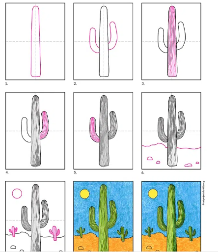 Jak Narysować Cactus idea 12