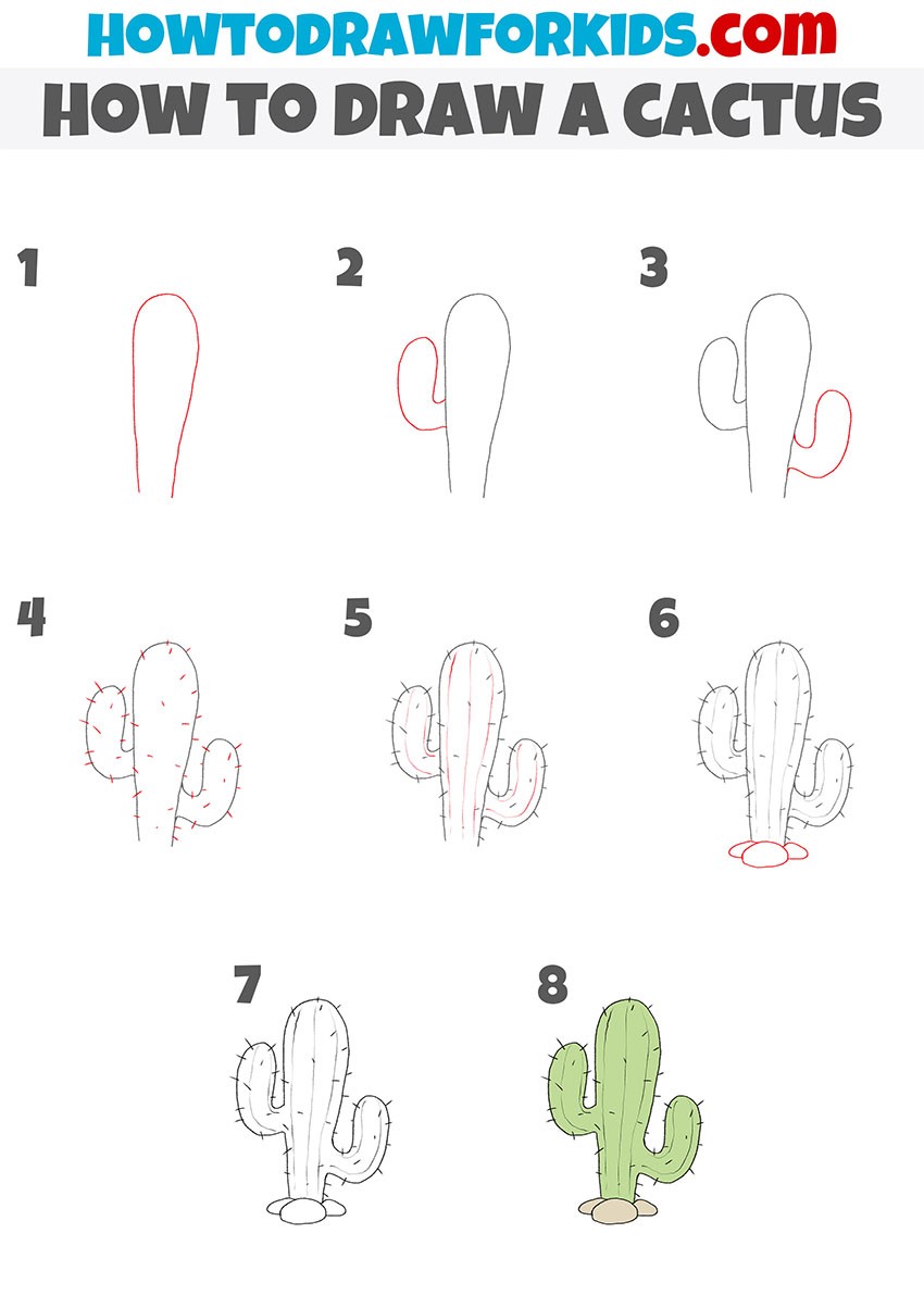 Jak Narysować Cactus idea 6