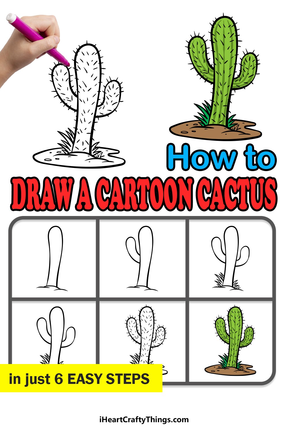 Jak Narysować Cactus idea 8