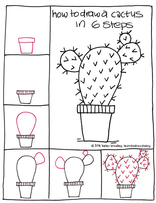 Jak Narysować Cactus idea 9