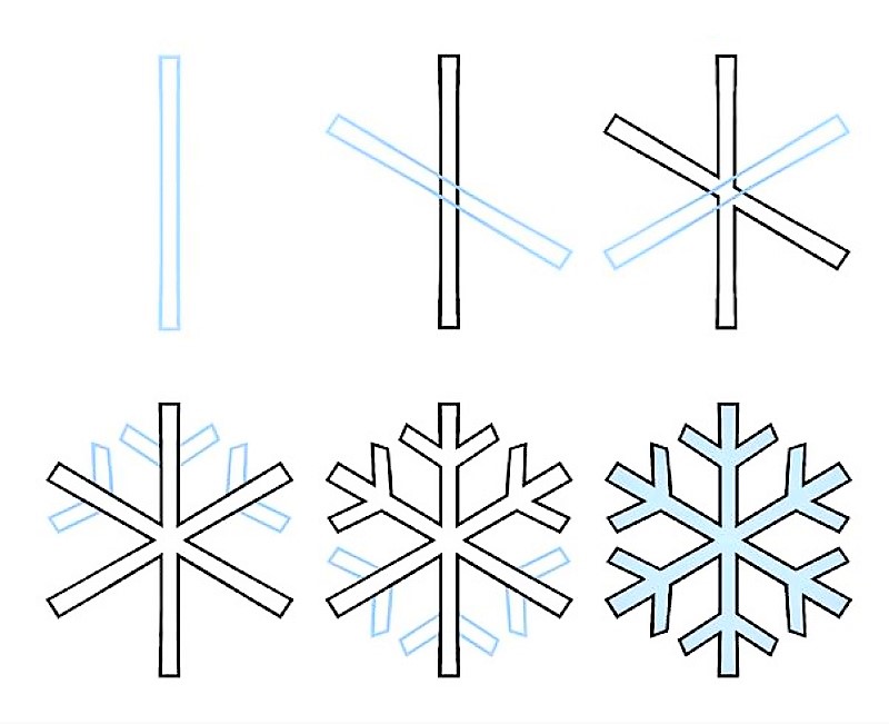 Jak Narysować Drawing simple snowflakes