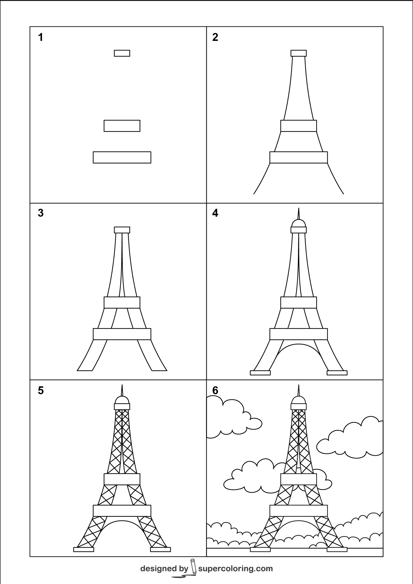 Jak Narysować Eiffel-torni idea 6