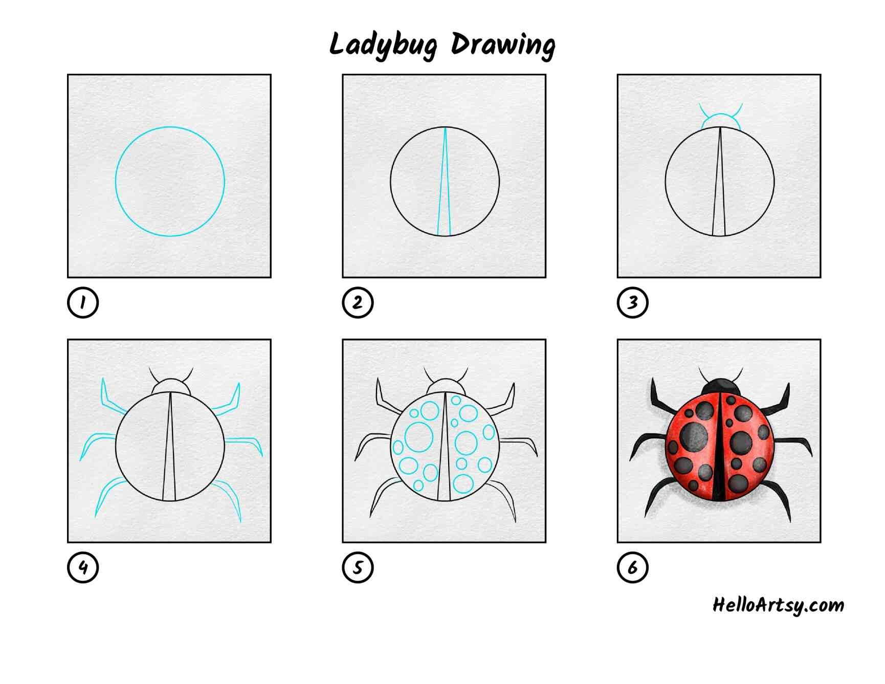 Jak Narysować Ladybug idea 6