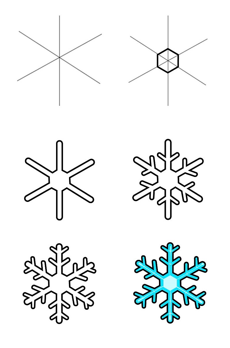 Jak Narysować Snowflake idea 11