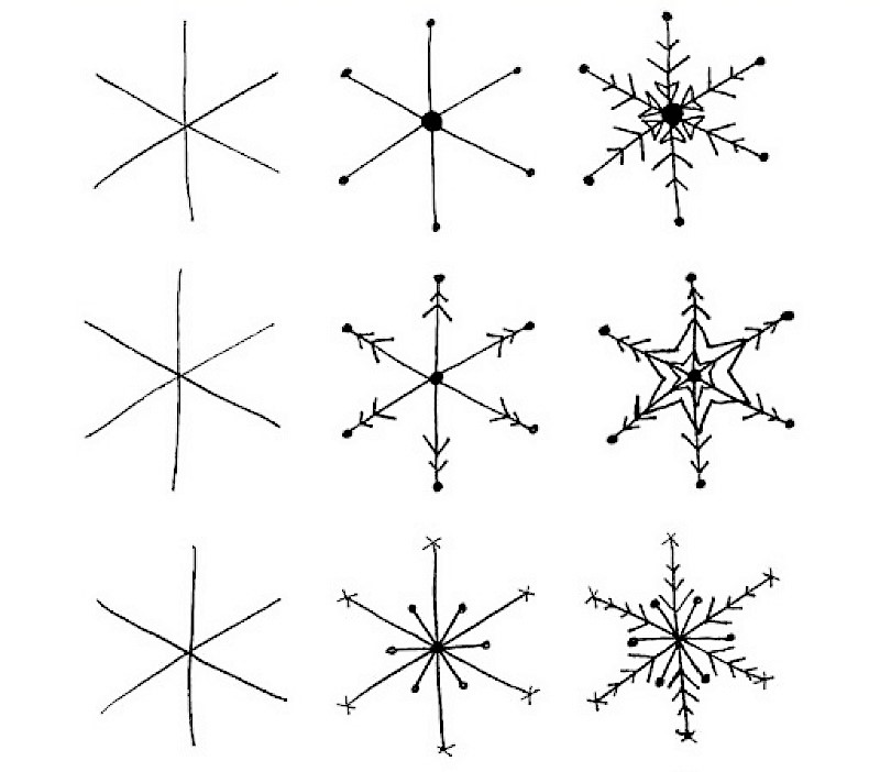 Jak Narysować Snowflake idea 4