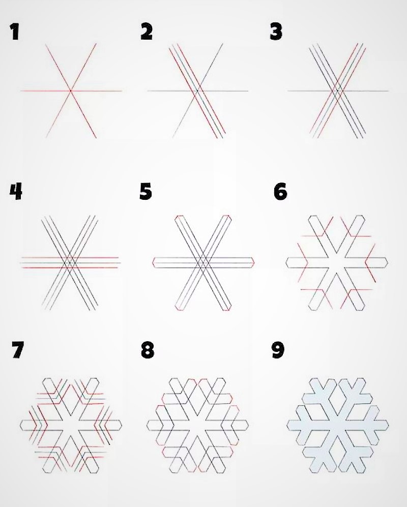 Jak Narysować Snowflake idea 5