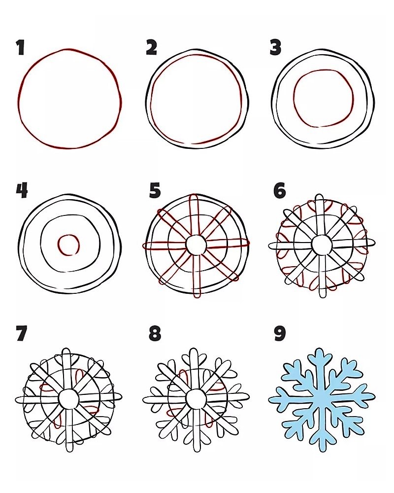 Jak Narysować Snowflake idea 9