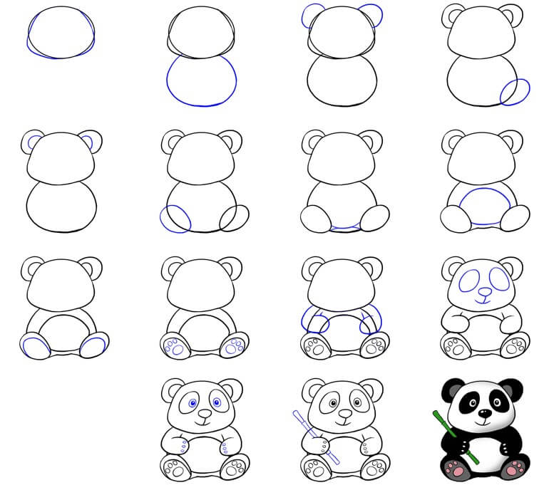 Jak Narysować Jedząca Panda