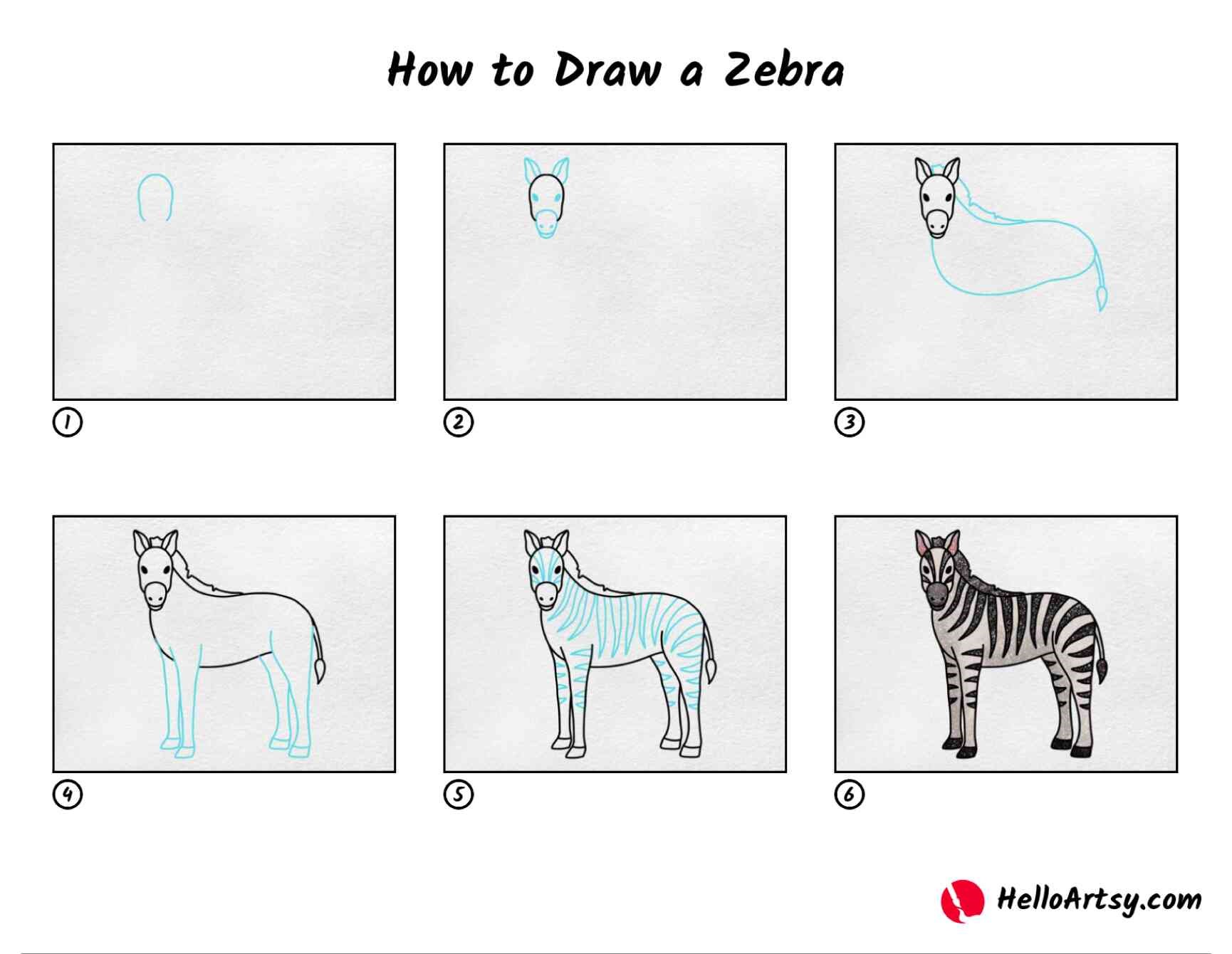 Jak Narysować Odważna Zebra
