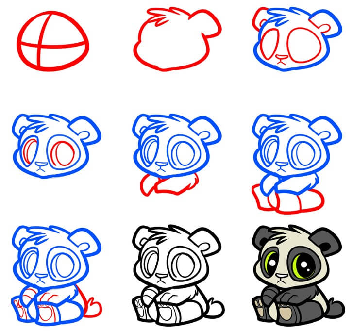 Jak Narysować Panda w Czapce