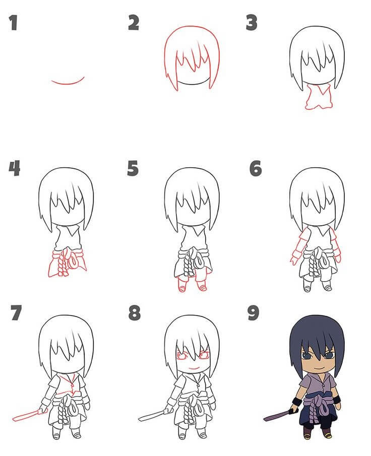 Jak Narysować Uchiha Sasuke