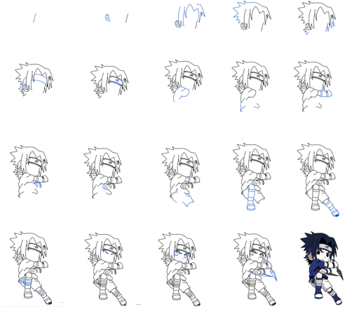 Jak Narysować Sasuke chibi
