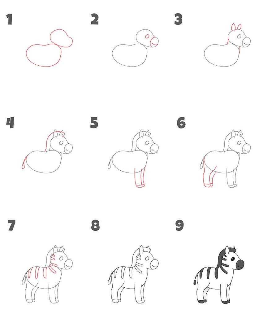 Jak Narysować Spokojna Zebra