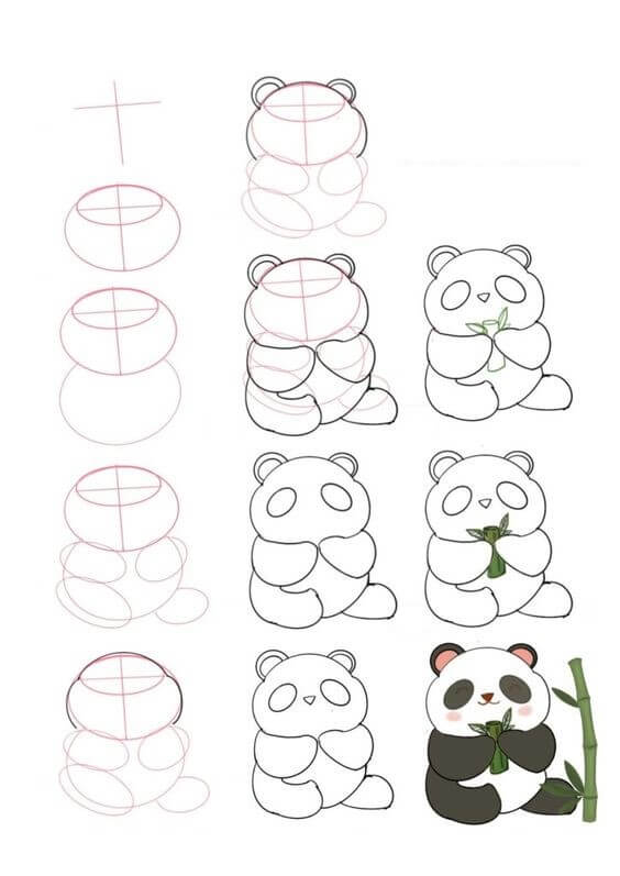 Jak Narysować Stojąca Panda