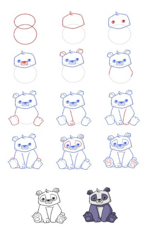 Jak Narysować Uśmiechnięta Panda