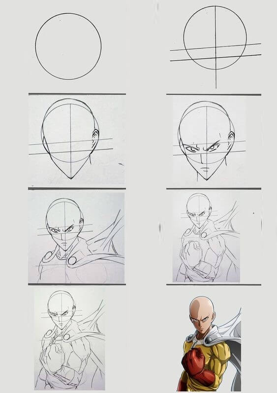 Jak Narysować Bohaterski Saitama
