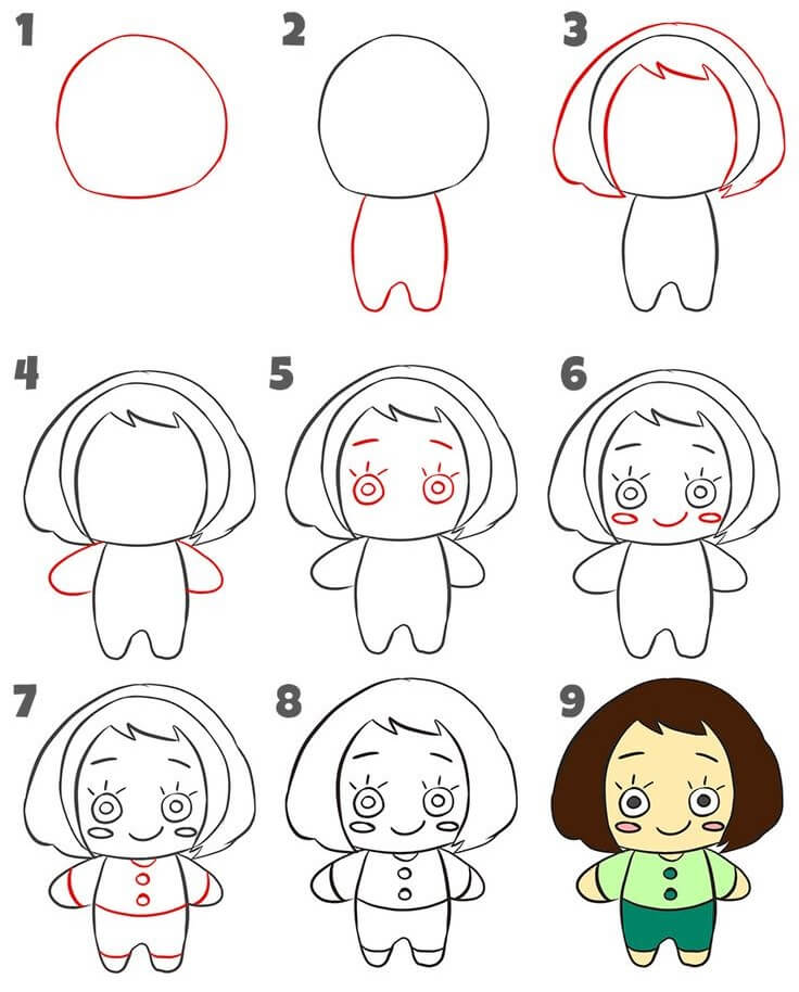 Jak Narysować Cudowna dziewczynka chibi