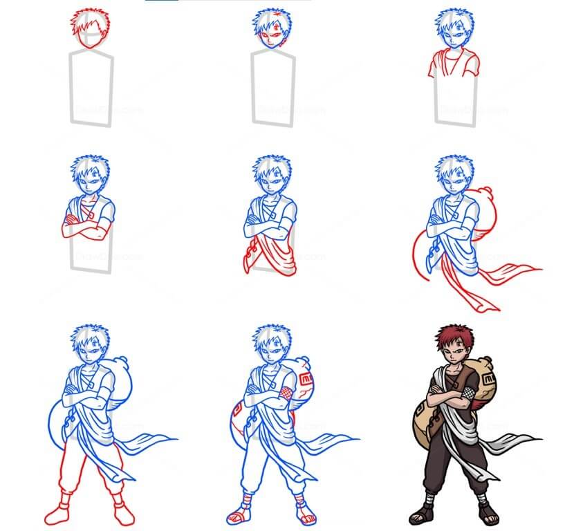 Jak Narysować Gaara z Naruto